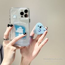Cartoon Ghost Bracket applies iPhone12 13promax Apple 11 phone shell xs new xr transparent 8 women