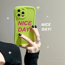 Fluorescent color NICE letters apply iPhone12promax Apple 13 phone shell 11 minimalist xs silicone xr 8