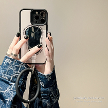 Small crowdgeometry mirror Applicable iPhone13promax Apple 12 phone shell 11 hanging ring xs female xr mesh red 8p