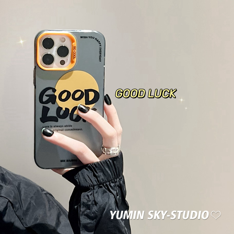 Electroplating GOOD English is suitable for iPhone14promax Apple 13 mobile phone case 11 new 12 advanced sense plus creative 14Pro personality 13Proma