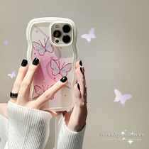 ins gradient powder butterfly knot applicable iPhone12promax apple 13 phone shell xs female xr anti-fall 11 8p