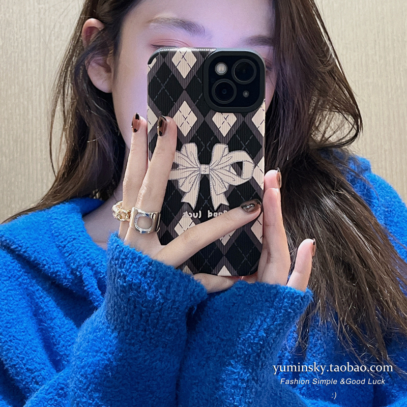 ins butterfly knots apply iPhone12pro max apple 13 phone protection shell 11 women xs anti-fall xr soft 8p