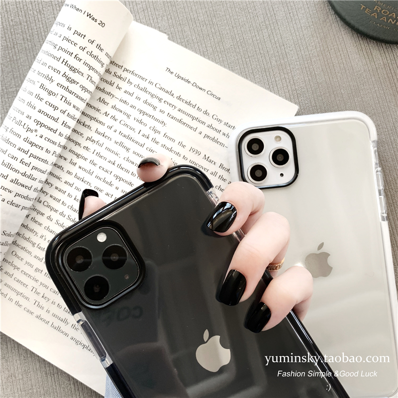 Simple transparent protective case 13 11ProMax Apple XS XR mobile phone protective case iPhone12mini 8plus 7 men and women