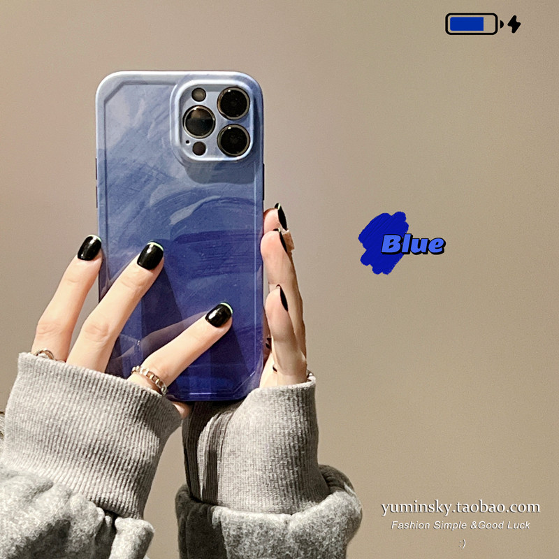 Art Blue Oil Painting applies iPhone12promax Apple 13 mobile phone protective shell xs silicone xr anti-fall 11 Soft 8p