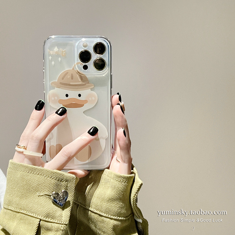 Cartoon Nerd Ducks apply iPhone12promax Apple 13 phone protection shell 11 xs cute xr transparent 8 women