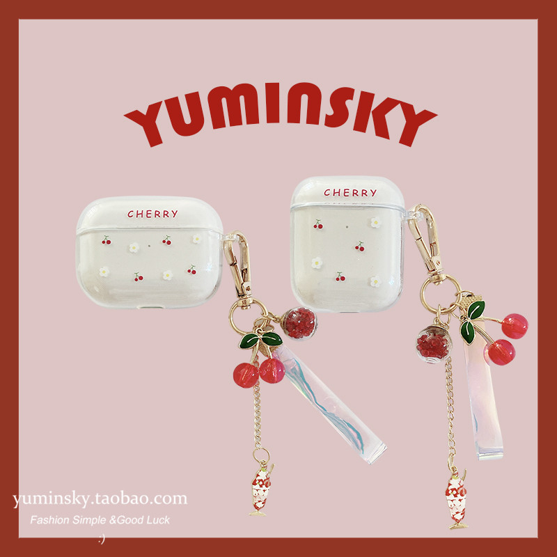 Cherry Blossoms Apply Airpods Pro Protective Sleeves 2 3 Generations Apple Wireless Bluetooth Headphones Hard Shell Transparent Women