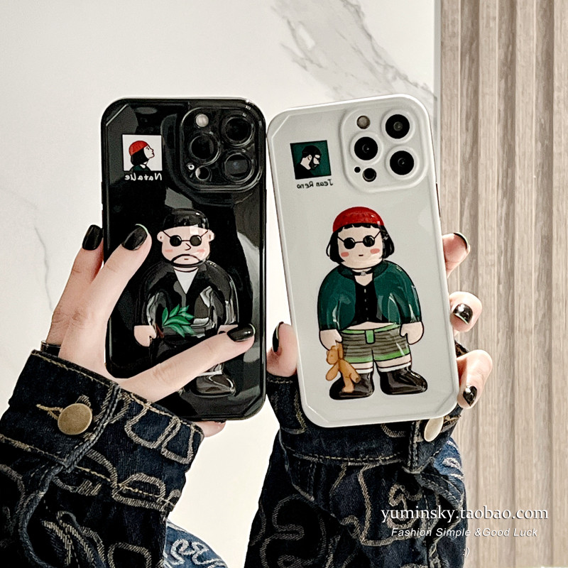 Retro lovers cartoon apply iPhone13promax Apple 12 mobile phone protection shell 11 stereo xs silicone xr soft 8p