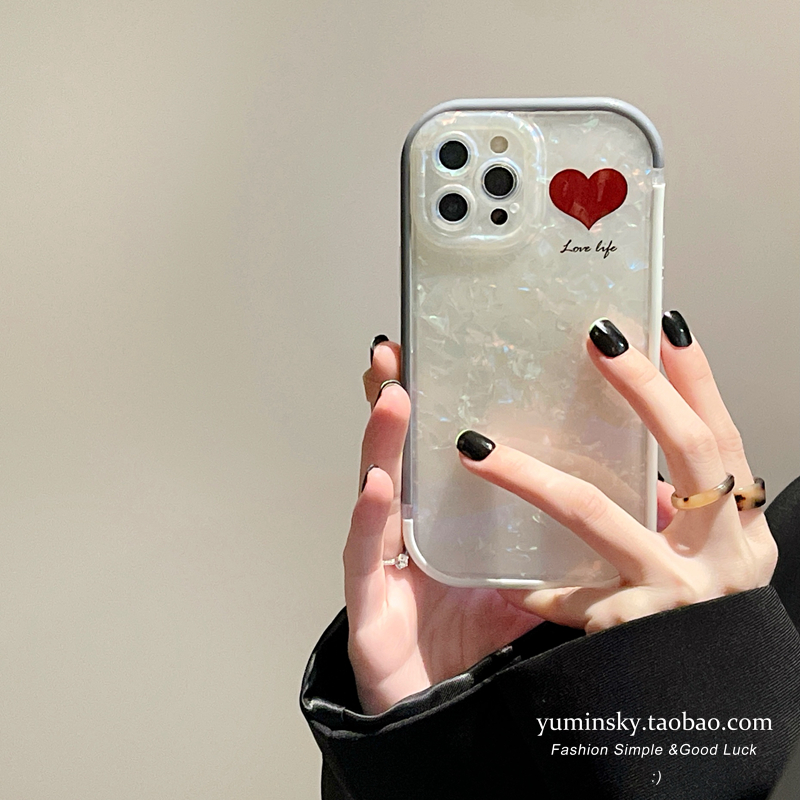 Shell veins red loving application iPhone13promax Apple 12 mobile phone protective shell 11 minimalist xsxr anti-fall 8