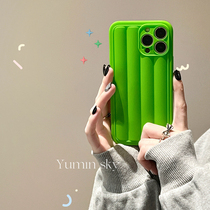 ins fluorescent green stripe applicable iPhone12promax apple 13 phone shell 11 creative xs small crowdxr female 8