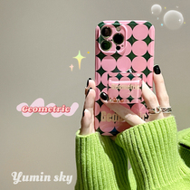 Trendy rhombus streaming sand applicable iPhone12promax Apple 13 phone shell 11 xs Korean wind xr bracket 8 women