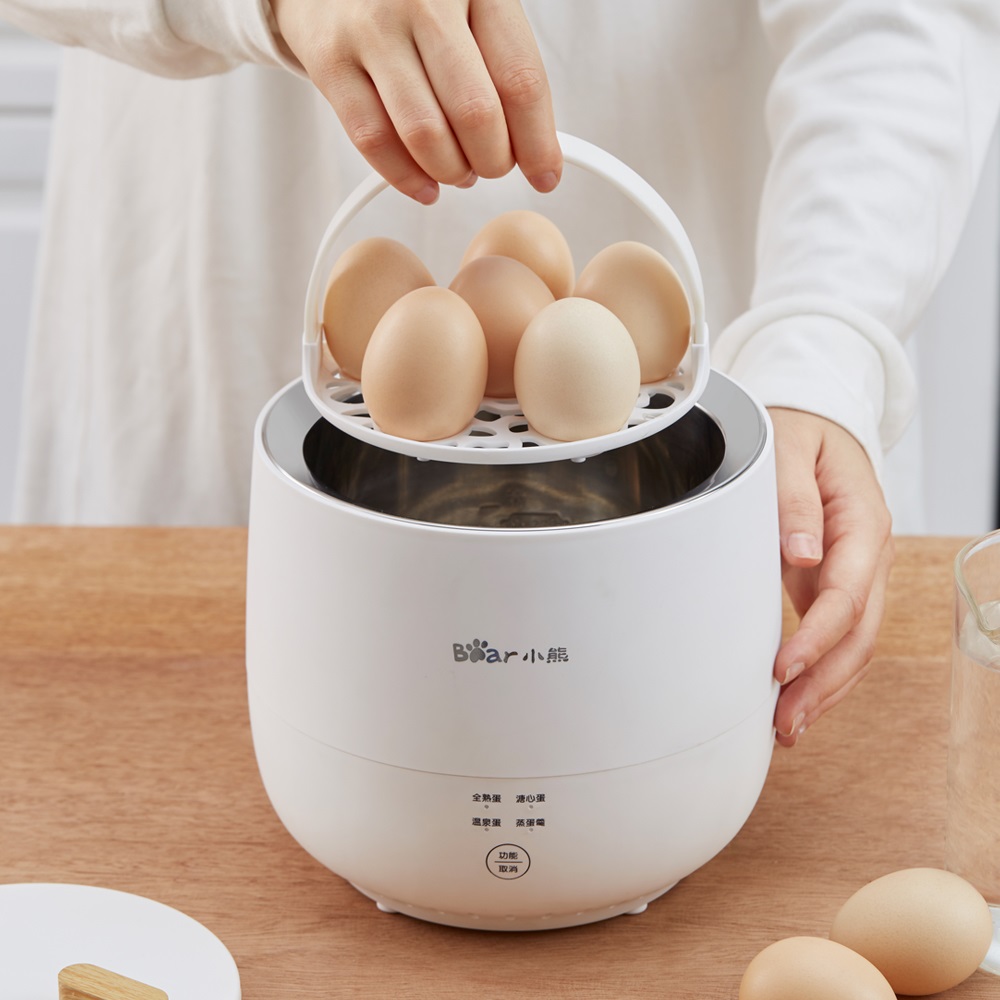 Small Bear Steamed Eggmaker Cooking Egg machine Automatic power off Home Intelligent spa egg machine Steamed Chicken Egg Spoon God's Heart Egg