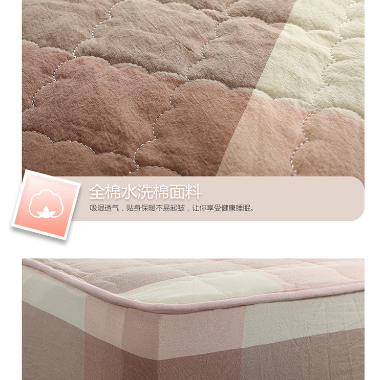 Giường cotton nguyên chất tùy chỉnh làm chăn bông dày trải giường đơn miếng bông chống trượt nệm giường 1,51,8m Ga chun và ga phủ