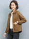 2025 Spring and Autumn New Haining Genuine Leather Jacket Women's Korean Style Loose Sheepskin Jacket Small Lapel Casual Small Jacket