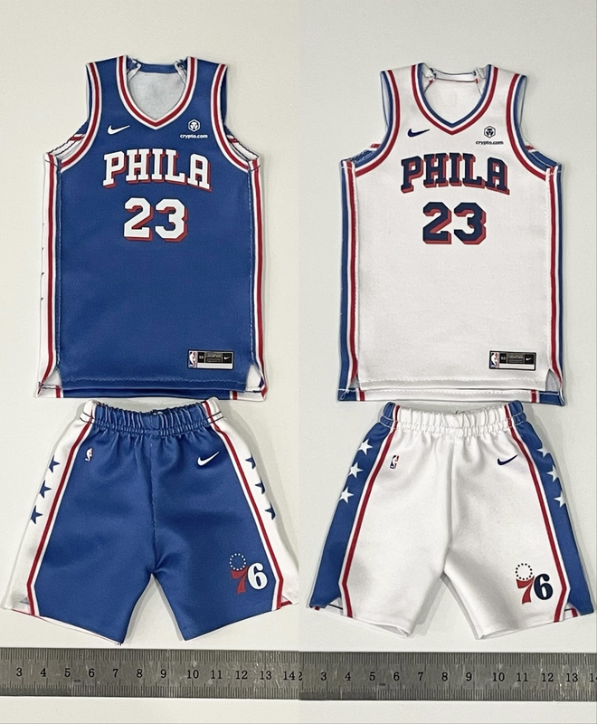 1/6 Scale Soldier Figure Clothing Model James Philadelphia 76Ers No. 23 Jersey Set Non-Eb