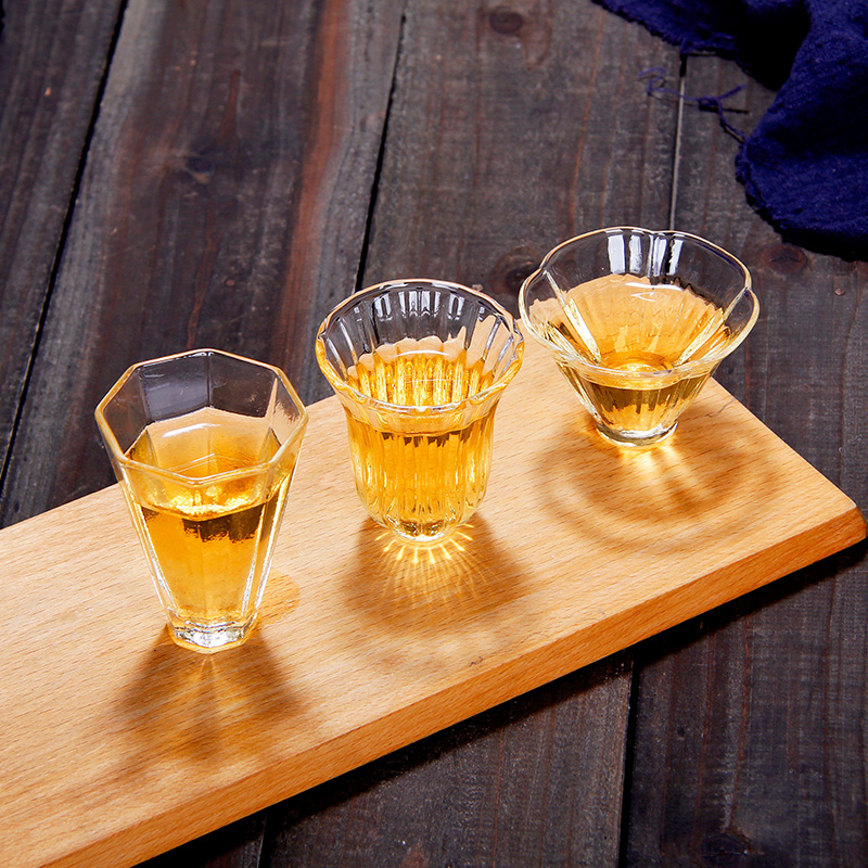 Glass tasting cup thickened Home Mini tea bowl Gongfu tea with small number transparent Japanese style retro tea cup