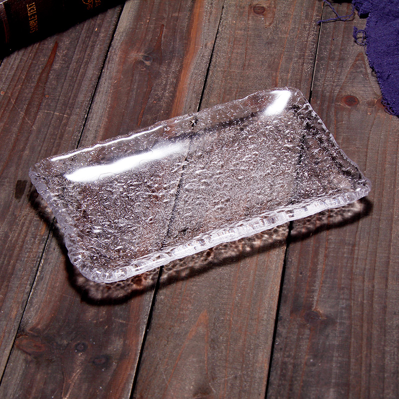 Day-style glass dishes Mini small rectangular transparent nursery dishes Home sweet cutlery Japanese cuisine pan sushi pan