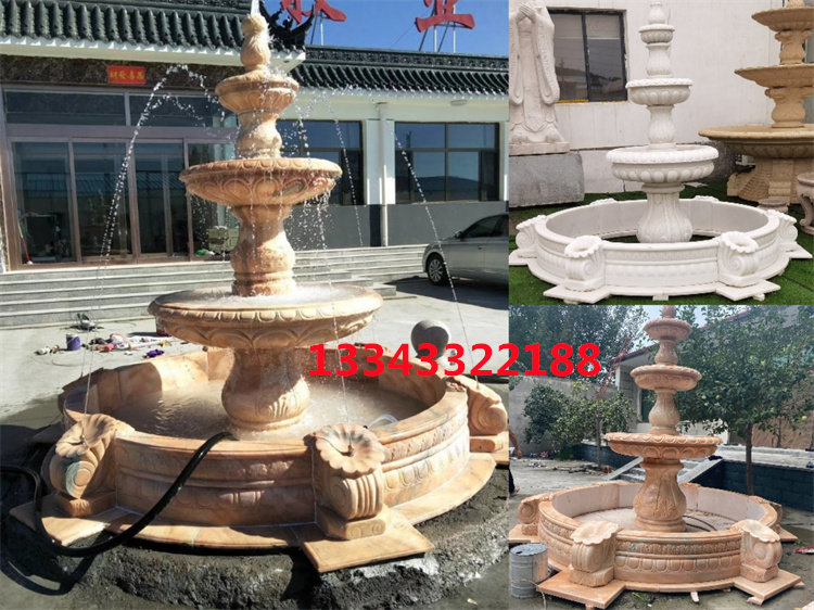 Stone Sculpture Fountain Han White Jade Feng Shui Ball Au Style Fountain Square View Evening Red Fountain Marble Water Bowl Fountain