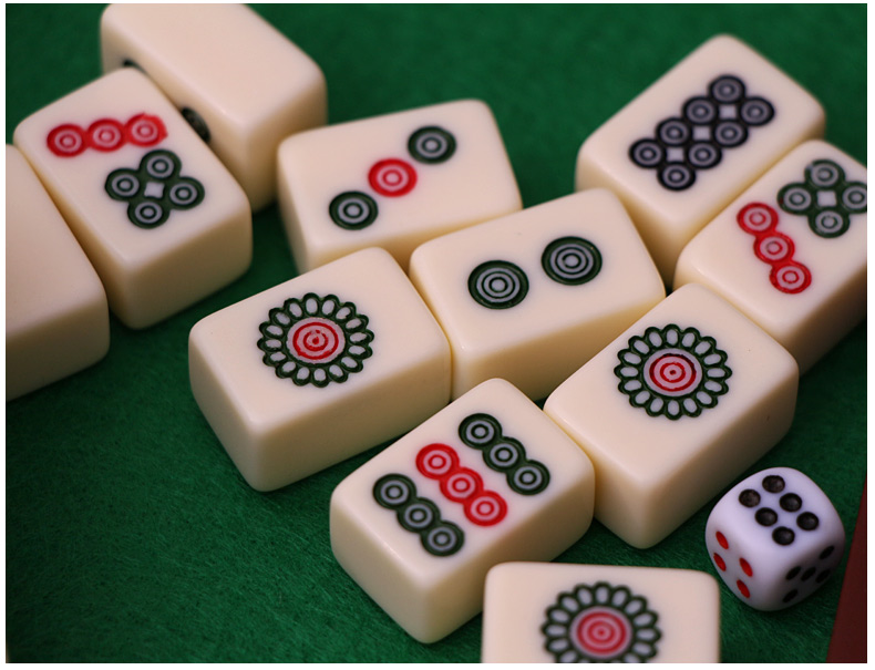 Dual Mini Mahjong Set Pocket Portable Folding Inline Home Travel Mahjong Table Table Mat - Các lớp học Mạt chược / Cờ vua / giáo dục bàn chơi mạt chược
