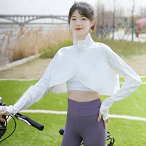 Ice Silk Driving Sunscreen Shawl Woman Summer Thin outdoor sports riding UV-proof Breathable Jacket Cloak outside