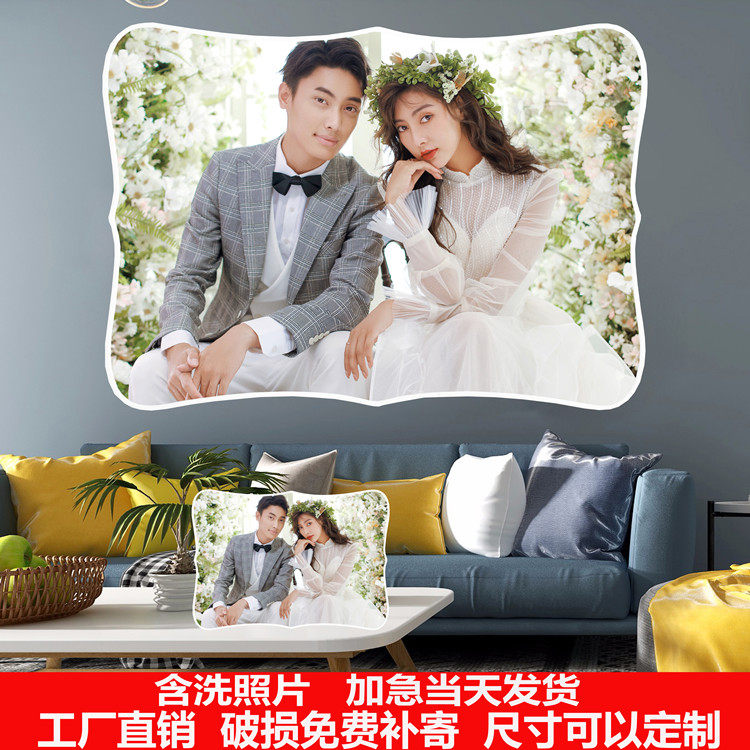 Eurostyle Great Han Crystal Fullfamily Foo Creative Pendulum Wedding wedding photo without side photo enlarged hanging wall photo frame to figure out