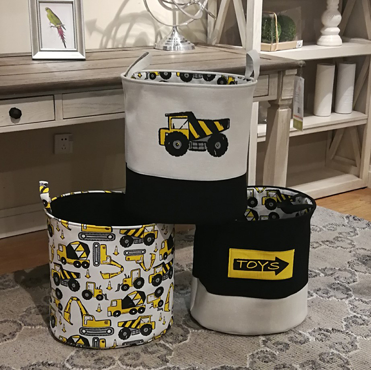Nordic Kindergarten Toy Storage Bucket Baby Clothes Dirty Clothes Bucket Double Fabric Storage Box Toy Storage Basket - Taobao