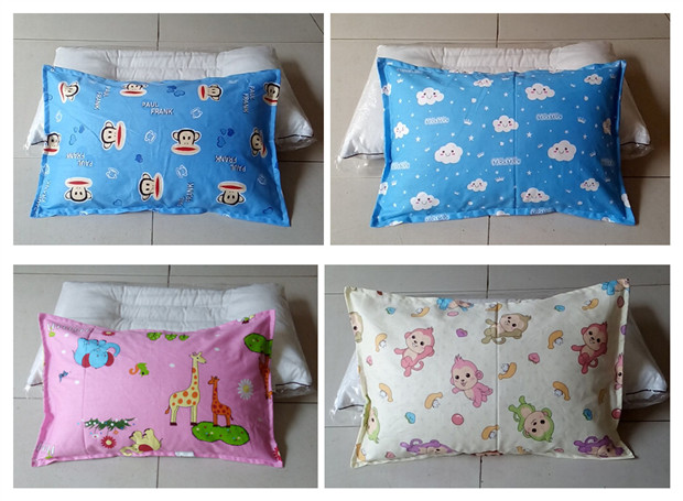 Vỏ gối trẻ em bằng cotton được sản xuất theo đơn đặt hàng hoạt hình vỏ gối cho bé sơ sinh mẫu giáo bé gối 30 * 50 goi chu u