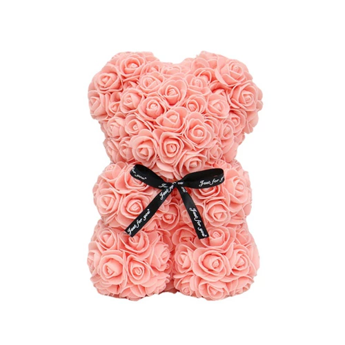 25 см розовой медведь цветок розовой любовник Валентина День святого Валентина Компания Новые свинг -подарки Моделирование моделирование вечное цветок