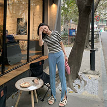 tinafairy split pants women 2021 new spring and summer high waist vertical straight tube premium sense suit casual pants