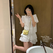 tina 2021 new skirt two-piece womens summer dress stitching embroidery casual skirt suit women