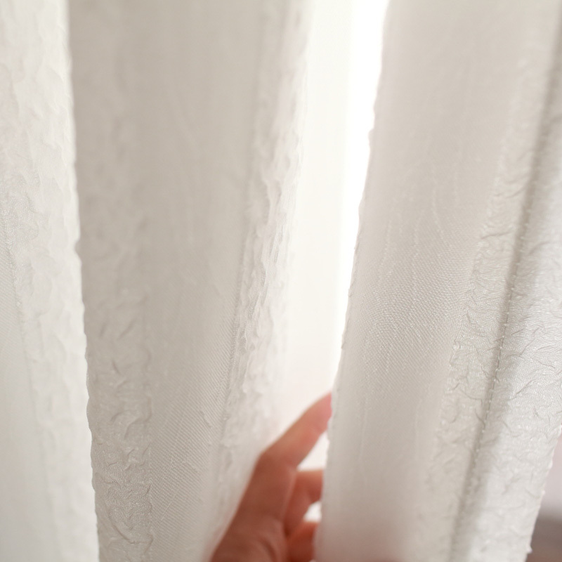 2021 new style gauze curtain Japanese-style gauze curtain white curtain cloth gauze curtain light-transmitting white sand black-out seersucker