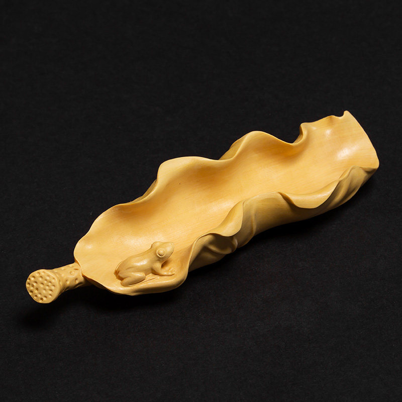 Boxwood handle pieces teaspoon Solid wood Zen tea shovel Creative wood carving handicrafts Tea spoon Kung Fu tea accessories