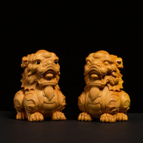 Boxwood creative solid wood living room carving crafts town house evil spirits recruiting wealth beast wood carving send child unicorn ornaments