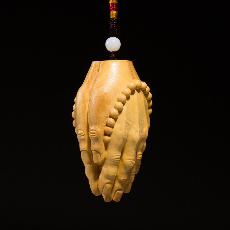 Small-leaf boxwood carving plate to play with men's pendant text play handle pieces to play objects safe pendant bergamot