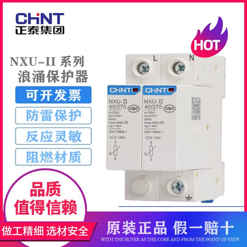 Positive Thai Surge Protector 2P Home Arrestor Arrestor 4P Surge Protector NU6 Upgrade NXU Type 40ka