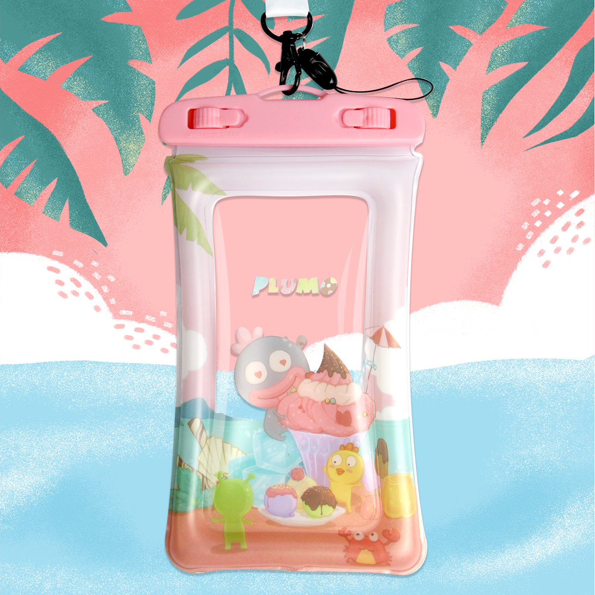 Pilom Original Airbag Floatable Touch phone Waterproof Bag Cartoon Transparent Outdoor Rafting Swim Buy 1 Send 1