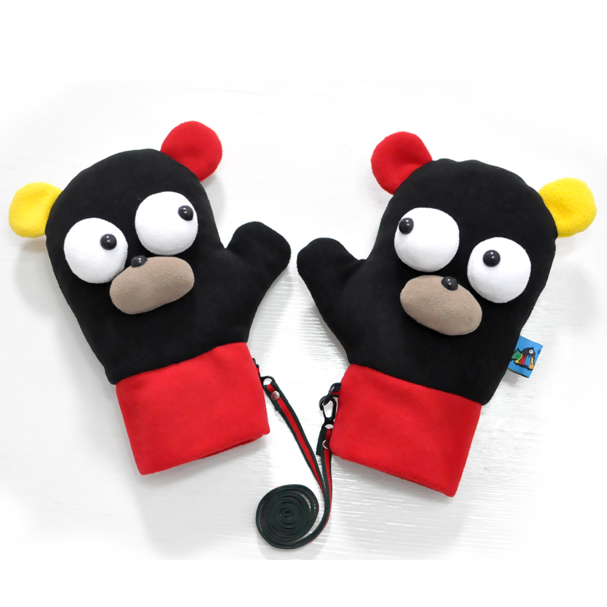 plumo gloves women autumn and winter thickening and warm Korean version cute cartoon plush full finger mittens rice tease