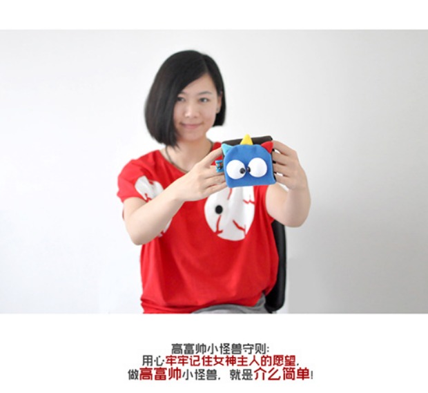 PLUMO dễ thương ngắn dễ thương ví phim hoạt hình vải sang trọng Nhật Bản và Hàn Quốc nhiều thẻ sáng tạo cặp tiền xanh việt quất - Ví tiền ví lacoste