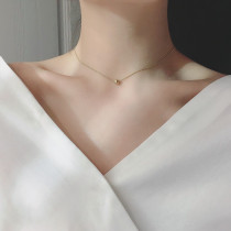 Do not fade small gold beads titanium steel necklace Female ins Simple fashion mix and match laminated belt choker snake bone clavicle chain new