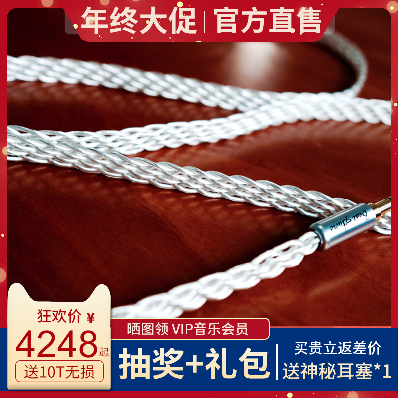 BitBeat Audio Prima Donna Silver Gull Silver Alloy Headset upgrade Line MMCX 2PIN