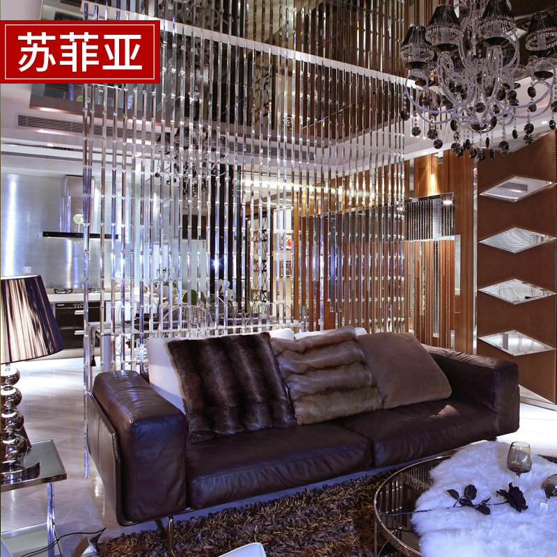 Sophia crystal bead curtain Partition window Finished door curtain Entrance Crystal decorative hanging curtain Semi-curtain living room