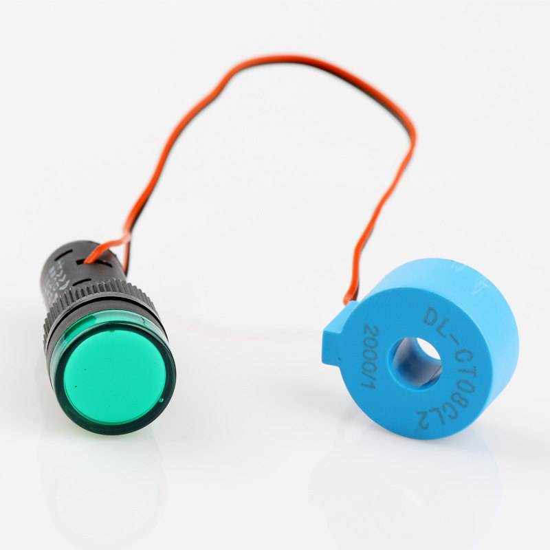 LED current indicator monitoring line with AC current power detection alarm indicator light