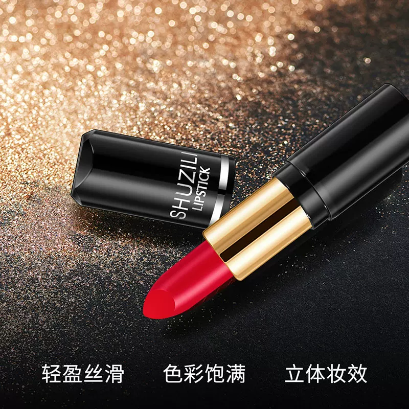 Vitaminised red multicoloured lipstick, long-term effect