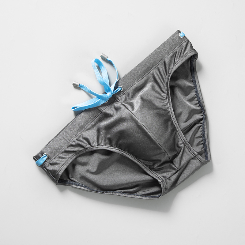 Men's Trendy Triangle Swim Trunks, New Solid Color, Anti-Embarrassment, with Cup, Men's Swimwear, Slightly Sexy, Quick-Drying, Swimwear