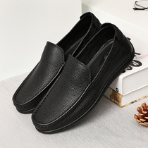 Real leather mens shoes special price head layer of cow leather one foot pedal soft bottom soft face leather business foreign trade light driving mens shoes