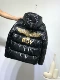 Boy down jacket cặp đôi mô hình đại bàng in mũ trùm đầu sáng bóng áo khoác nam mùa đông B205NL065202 - Thể thao xuống áo khoác