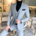 Khí tiết mùa thu đông Hàn Quốc Nhà tạo mẫu tóc Hàn Quốc Slim size phù hợp với bộ đồ kẻ sọc nam phù hợp với váy cưới