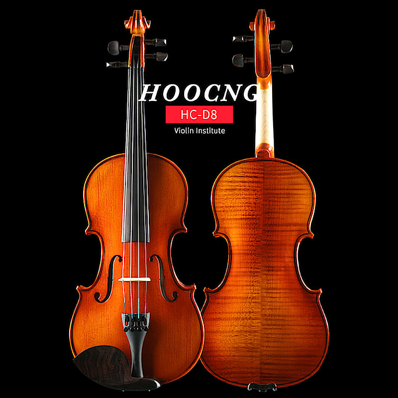 Haocheng Tiger Veins Solid Wood Violin Children Adult Musical Instruments Professional verification exam students handmade with teacher's examination examination