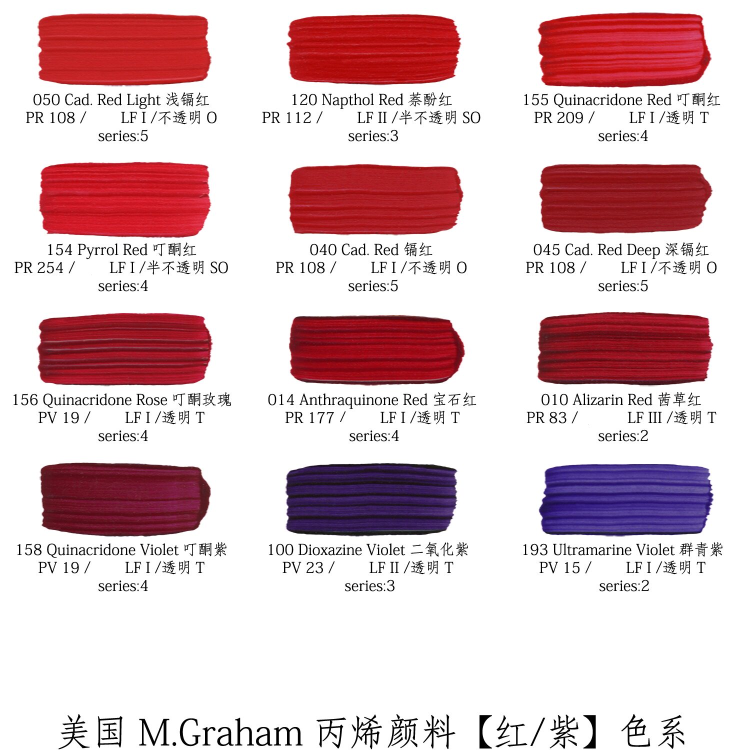 American m g watercolor watercolor M Graham artist acrylic paint red purple 59ml 147ml