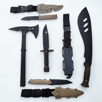 Plastic rubber knife simulation M9 Nepal dog head knife Prop Knife Martial Arts Training Knife Rubber Axe without opening blade