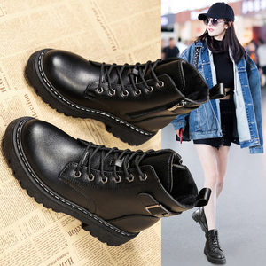 秋冬小短靴网红爆款厚底瘦瘦靴